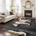 thumbnail image 3 of 5x7 Washable Area Rug, Impressionist Style Non-Slip Large Rectangle Rug for Living Room Bedroom, Animal Silhouette Brown Bear Indoor Floor Mat for Home Decor, 3 of 9