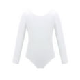 thumbnail image 3 of Yruioon Girls Long Sleeve Ballet Dancer Leotards Dress Gymnastics Leotards Modest One Piece Bodysuit White 3, 3 of 7