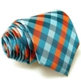 thumbnail image 7 of Scott Allan Men's Turquoise and Orange Necktie | Standard Size 3.3" Adult Tie, 7 of 7
