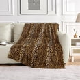 thumbnail image 5 of Kuscheln Leopard Print Blanket Fleece Throw for Bed Sofa Travel and Camping, Super Soft Cozy Fluffy Plush Cheetah Print Blanket for All Seasons (Dark Brown), 5 of 7