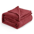thumbnail image 2 of Cozy Comfort Fleece Bed Blankets Queen Size Red - Soft Lightweight Plush Fuzzy Cozy,90X90 inches, 2 of 5