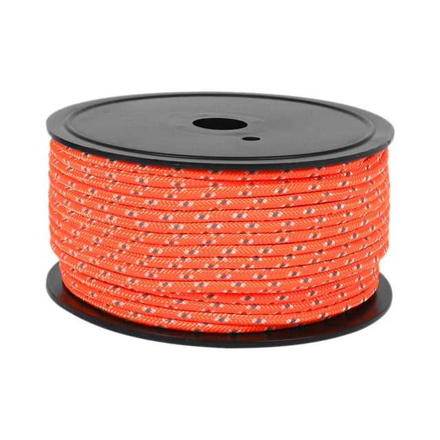 Cuerda para tienda de campaña, cuerdas tensoras para exteriores de 4 mm de grosor, resistente al viento. naranja