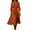 Orange, variant on Women's Round Neck 3/4 Sleeve Smocked Waist High-Low Midi Dresses for Women Casual Everyday & Vacation Wear