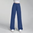 thumbnail image 2 of CharmCyan Women's High Waist Straight Leg Loose Casual Trousers Jeans Dark Blue L, 2 of 2