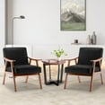 thumbnail image 7 of Leumius Mid-Century Accent Chair,Modern PU Leather Armchair for Living Room,Comfy Upholstered Reading Chair Arm Chair with Solid Wood Frame and Extra-Thick Backrest for Bedroom,Black, 7 of 7