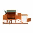 thumbnail image 4 of Yardi Yarda Portable Mobile Chicken Coop with Nesting Box and Sleeping Room, Run, Window, Sun Board, Doors, Wooden Chicken Cage with Wheels and Pull-Out Tray for Small Animals, Orange, 4 of 15