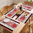thumbnail image 5 of Valentine's Day Placemats Set of 8, Red Stripe Plaid Heart Rose Petals Leaf Plaid Non-Slip Place Mats Washable Table Mats for Kitchen Dining Table Decorations Indoor/Outdoor, 5 of 9