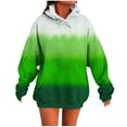 thumbnail image 2 of Trushirts Women's XL Green Ombre Hoodie - Oversized Stretchy Fabric, Kangaroo Pocket, Durable Casual Loungewear for Women, 2 of 5