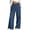 Blue, variant on Women's Imitate Washing Jean Pants Wide Leg Elastic Waisted Loose Soft Comfort Denim Texture Casual Trousers for Spring and Summer Stylish Bottoms with Pockets Light Blue XXL