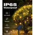 thumbnail image 3 of Outdoor Solar String Lights, 5M Solar Outdoor Fairy Lights with 8 Lighting Modes, IP65 Waterproof Solar Lights for Tree, Yard, Balcony Decoration (Warm White), 3 of 8