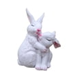 thumbnail image 3 of DimyFew Garden Bunny Statue Animal Sculpture Decorative Spring Decoration Rabbit Figurine for Living Room Windowsill Porch Lawn Patio White, 3 of 8