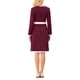 thumbnail image 3 of Vestido de trabajo A-Line de mujer INSPIRE CHIC de manga larga con contraste de color en morado y rojo, 3 of 5
