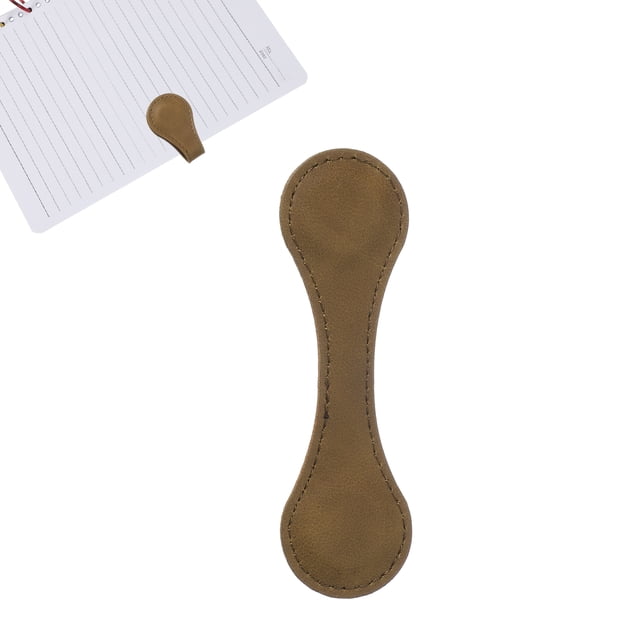 Marcador Magnético de Cuero Clip de Libro de Doble Cara Regalo para Amantes de los Libros (Café)