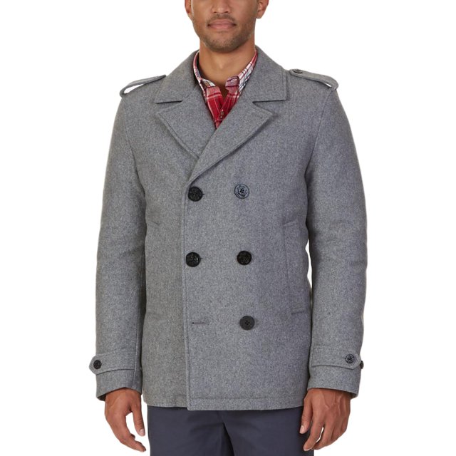 Nautica Mens Wool Blend Outerwear Pea Coat 6205