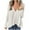 White, variant on Goodtrade8 Plus Size Tops for Women Blue Button Solid Color Casual V-Neck Long Sleeve Shirts for Women
