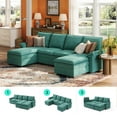 thumbnail image 3 of Linsy Home 115" Modular Sectional Couches for Living Room, U-Shaped Sectional Cloud Sofa with Double Chaise, Green, 3 of 11