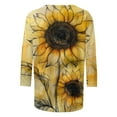 thumbnail image 5 of YOTAMI Womens Plus Size Blouses Dressy Casual 3/4 Length Sleeve Shirts Summer Fashion Sunflower Print Crew Neck Tops Yellow, 5 of 5