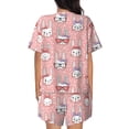 thumbnail image 3 of Naloa Girl Rabbit Women's Short-Sleeved Pajama Set, Loungewear, Summer pajamas, Breathable Cozy - Large, 3 of 9