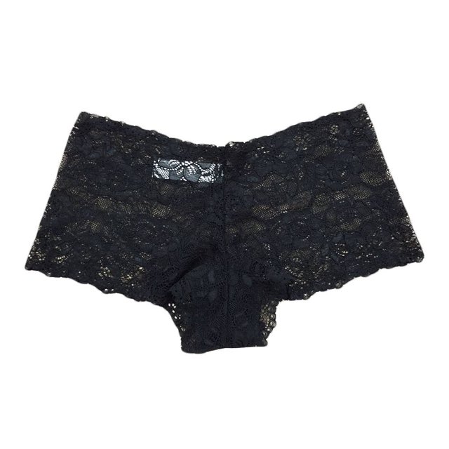 Bóxer Secret Treasures para Mujer, Negro Casual Encaje Floral Talla M