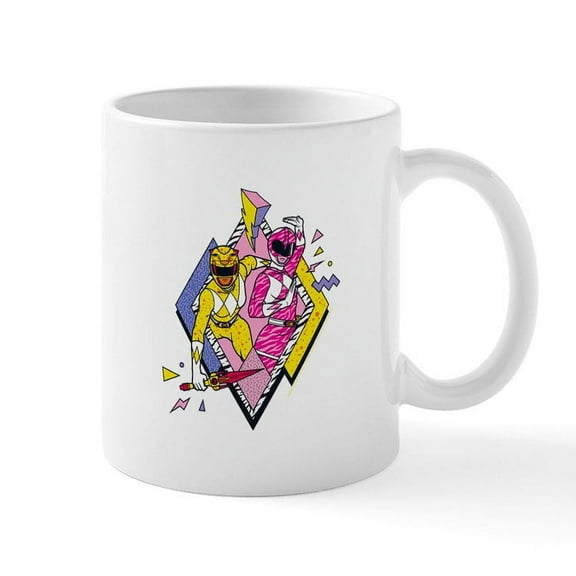 CafePress - Power Rangers Yellow Ranger And - 11 oz Ceramic Mug - Novelty Coffee Tea Cup