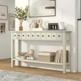 thumbnail image 4 of Costway Retro 4 Drawers and Open Shelf Console Table, White, 4 of 11
