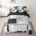 thumbnail image 2 of Manfei Modern Abstract Geometric Twin Bedding Sets 7-Piece, Grey Sequin Print Bedding Comforter Set, Teen Kid Adult Reversible Sheet Sets, Super Cozy Room Decor, 2 of 7