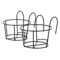 thumbnail image 5 of Pawsdot 2Pcs Metal Round Hanging Railing Planters Black Finish for Stylish Balcony Decoration, 5 of 7