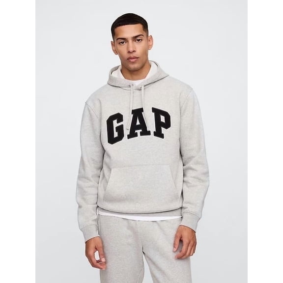 GAP Men's Heritage Logo Pullover Fleece Hoodie - Gray size XXL