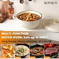 thumbnail image 6 of ROVSUN 6 Quart Enameled Cast Iron Dutch Oven with Lid, Dual Handles, Oven Safe up to 500°F or on Stovetop, Compatible for Braising, Stews, Roasting, Bread Baking- Sage Green, 6 of 9