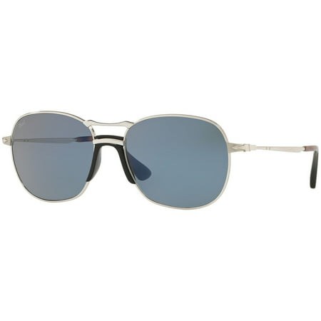 Authentic Persol Sunglasses PO2449S 518/56 Silver Frames Blue Lens 56MM