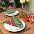 thumbnail image 4 of Iauyy Satin Napkins Set of 4- Red Green Stripes DIY Printing Decoration Cloth Napkin- Easy Care for Home/Party, 4 of 8
