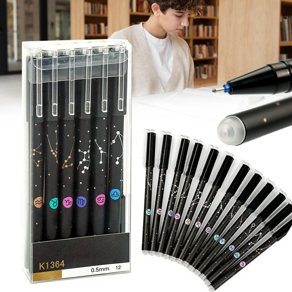 ZTTD Erasable Gel Pens, 12Pcs Fine Point Erasable Pens Constellation Gel Pen, Fine Point(0.5mm), Blue Inks, Make Mistakes Disappear for Drawing Writing Planner and Crossword Puzzles