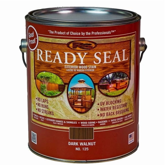3-Pack of 1 gal Ready Seal 125 Dark Walnut Exterior Stain & Sealer for Wood
