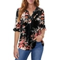 thumbnail image 3 of KISSMODA Womens 3/4 Length Sleeve Tops Summer Blouses Spring Ruffle Tunic T-Shirts Dressy Casual, 3 of 5