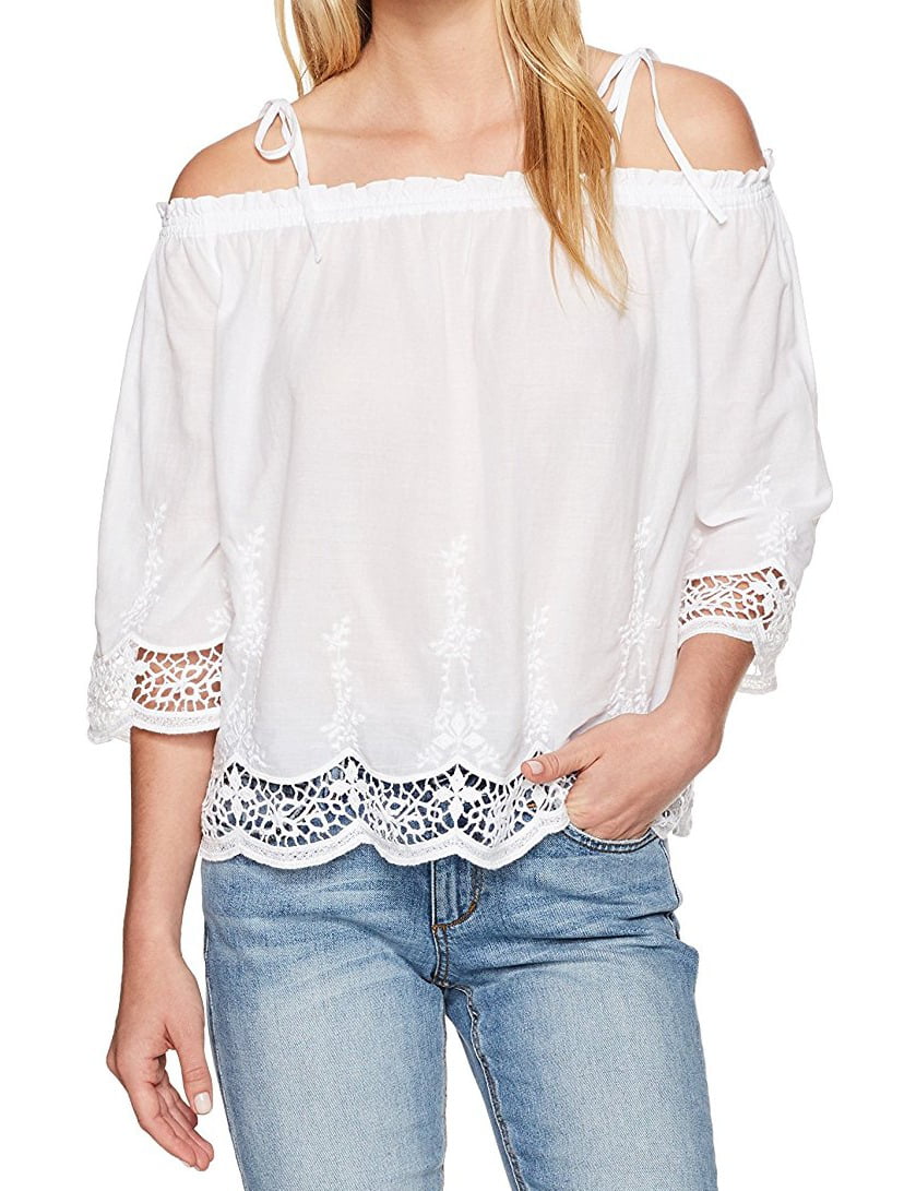 Lucky Brand - Lucky Brand NEW White Womens Size XL Off-Shoulder Eyelet ...