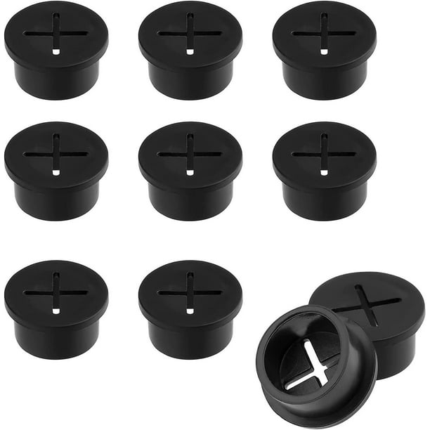 10 Pieces 1 Inch Desktop Cable Grommet, Rubber Grommet Desk Hole Cover