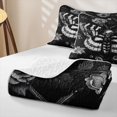 thumbnail image 4 of Homewish Goth Skull Moths Twin Quilt Set,Vintage Flowers Twin Coverlet Set,Black Gray,Halloween Duvet,2 Pieces, 4 of 7