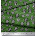 thumbnail image 3 of Soimoi Green Poly Georgette Fabric Life Begins After Coffee Text Print Sewing Fabric Yard 52 Inch Wide, 3 of 5