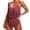 Brick Red, variant on Women's Flowy Fringe Trim Swimsuit - Spaghetti Strap One Piece Bikini Tummy Control Full Coverage Bathing Suit for Beach,Vacation Outfit(Blue/M)