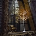 thumbnail image 5 of 6 FT Lighted Birch Tree with 128 Led Lights Decorative Porch Artificial Tree for Home Decoration Warm White Solar Powered, 5 of 6