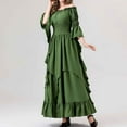 thumbnail image 5 of ZQUUVOU Women Medieval Retro Dress Victorian Dresses Ladies Peasant Gothic Witch Wedding Dress Outwear Green, 5 of 9