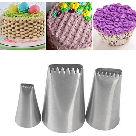 

Suuker 3pcs Grass Icing Nozzles Set Stainless Steel Pastry Tools Cake Decorating Tips Piping Nozzles DIY Baking Tools