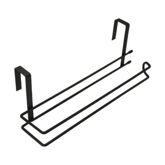 Portarrollos de papel de cocina, práctico y resistente, de metal, para colocar sobre puerta, debajo del armario, para estantes del hogar.