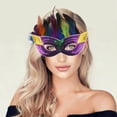 thumbnail image 5 of Unique Bargains 1 Pc Sequined Feathers Party Mask Colorful Plastic Feather, 5 of 5