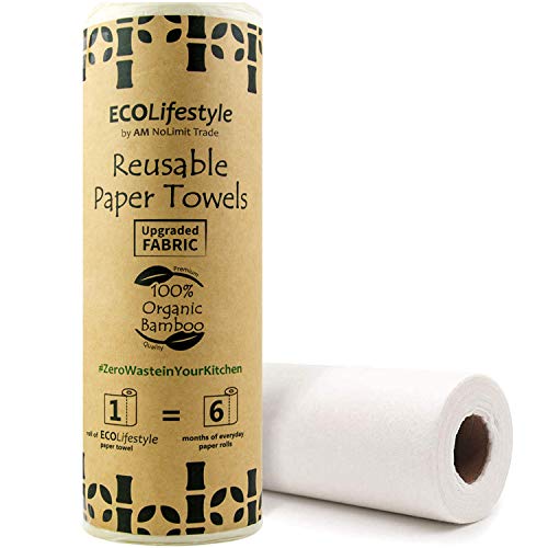 Bamboo Reusable Paper Towels Washable Roll (20 Sheets) Zero Waste