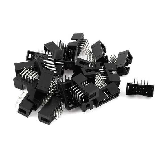 24 Pcs Dual Row 10-Pin Right Angle 2.54mm Box Header Connector IDC Male Sockets