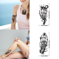 thumbnail image 2 of 12 Realistic Temporary Tattoos Waterproof Long Lasting Body Stickers Horror Skull Adult Men Tattoo Stickers Arm Leg Thigh, 2 of 5