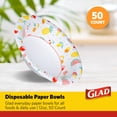 thumbnail image 2 of Glad Everyday Disposable Paper STF9&nbsp;Bowls with Picnic Design| Cut-Resistant, Microwavable Paper Bowls for All Foods & Daily Use | 12 oz, 50 Count, 2 of 3