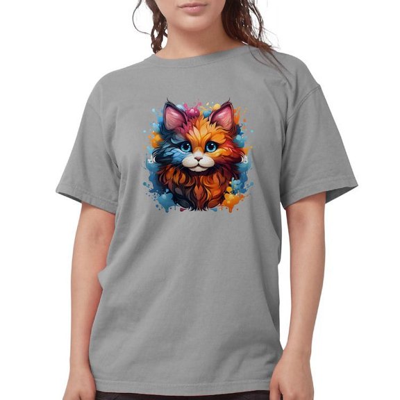 CafePress - Cute Cat Watercolor T Shirt - Womens Comfort Colors® Shirt