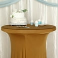 Efavormart Gold Round Spandex Cocktail Table Cover With Natural Wavy ...